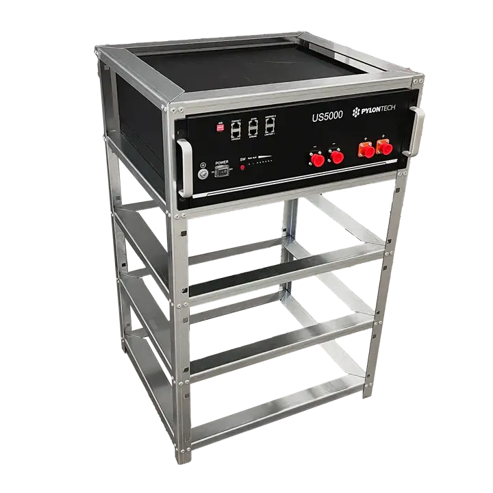Rack pour Batteries Elios Pylontech – Compatible avec 4 Modules US5000 | Acier Galvanisé Pylontech