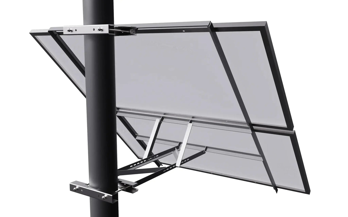 Elios Koala M2 – Support de montage sur poteau pour 2 panneaux 60/72 cellules (acier galvanisé, visserie inox, garantie 5 ans) Boutique Solaire Québec