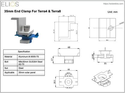 Elios Terra G8 – Système de montage au sol pour 8 panneaux 60/72 cellules (acier galvanisé, rails aluminium, garantie 5 ans) Boutique Solaire Québec