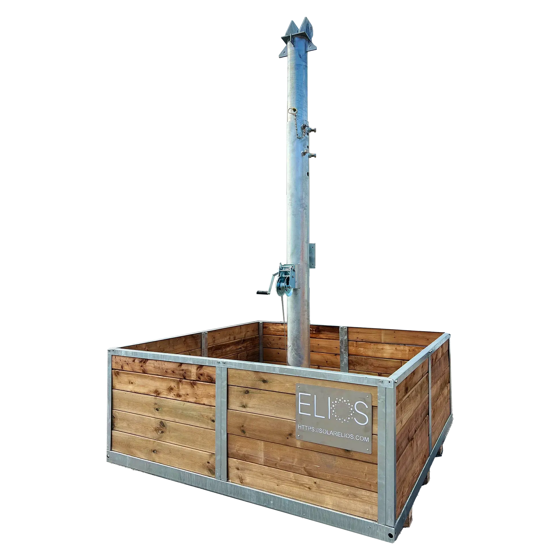 Elios Basket 8 Panel Post – Socle robuste remplissable de roche pour montage sur poteau Boutique Solaire Québec