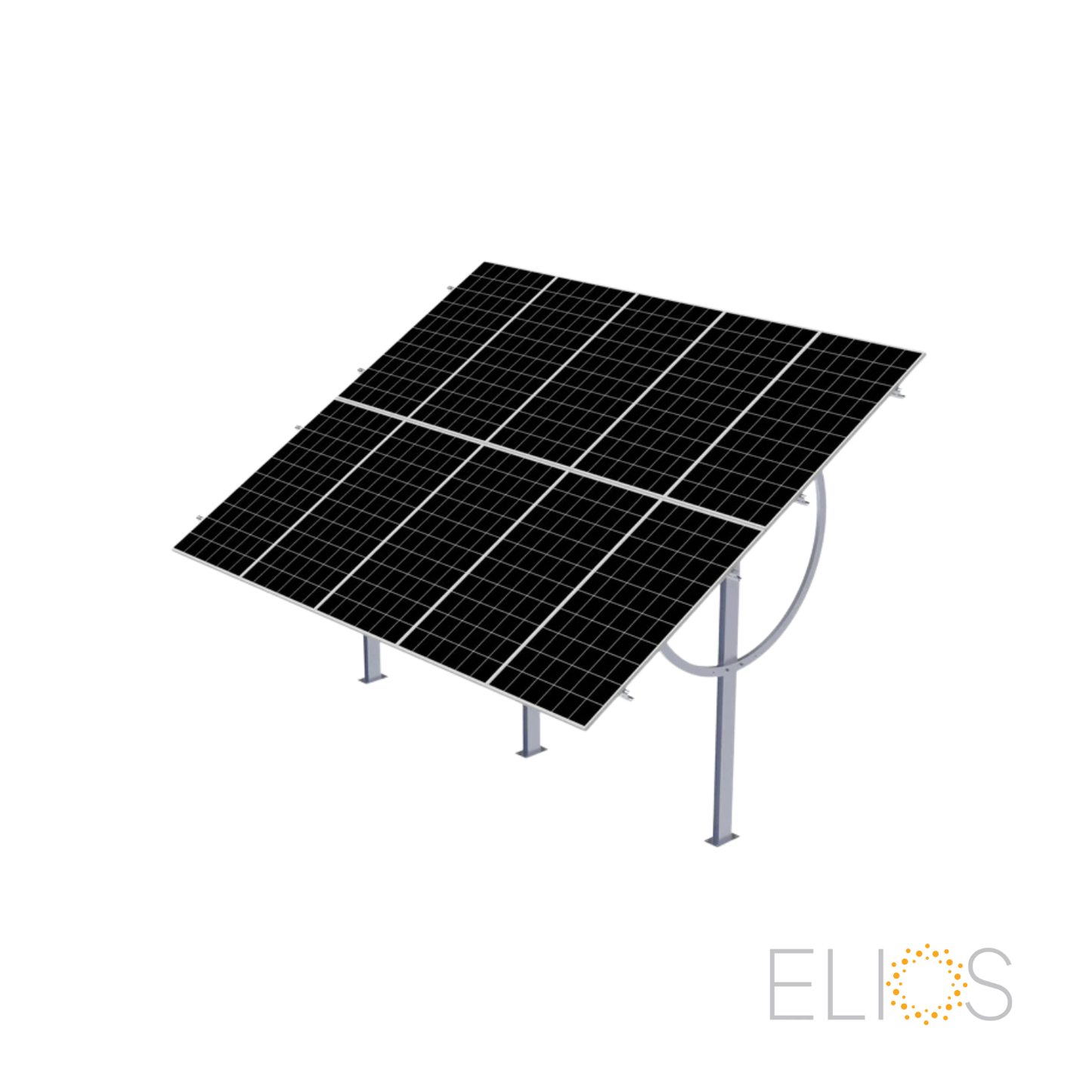 Elios Terra G10 – Support de montage au sol réglable pour 10 panneaux (acier HDG, inclinaison 25-55°, garantie 5 ans)