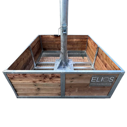 Elios Basket 8 Panel Post – Socle robuste remplissable de roche pour montage sur poteau Boutique Solaire Québec